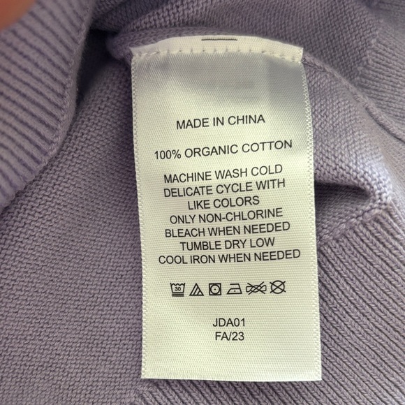Quince Lilac Lavender Organic Cotton Crewneck Toddler Girls Sweater Size 2T - Picture 4 of 8